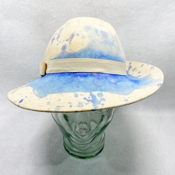 Custom Handmade Cream Pastel Tie-Dye Wool Rancher main image 12
